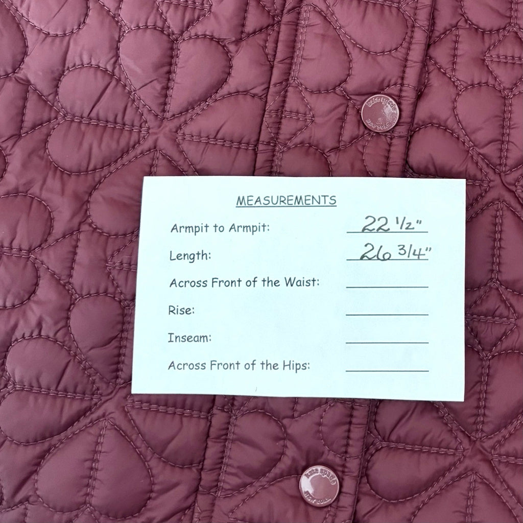NWT!! KATE SPADE New York Water Resistant Hooded Floral Quilted Jacket X-Large