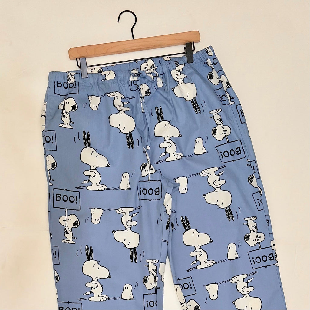 Adults HANNA ANDERSSON Snoopy Ghost Boo Pajama Pants Peanuts Charlie Brown XL