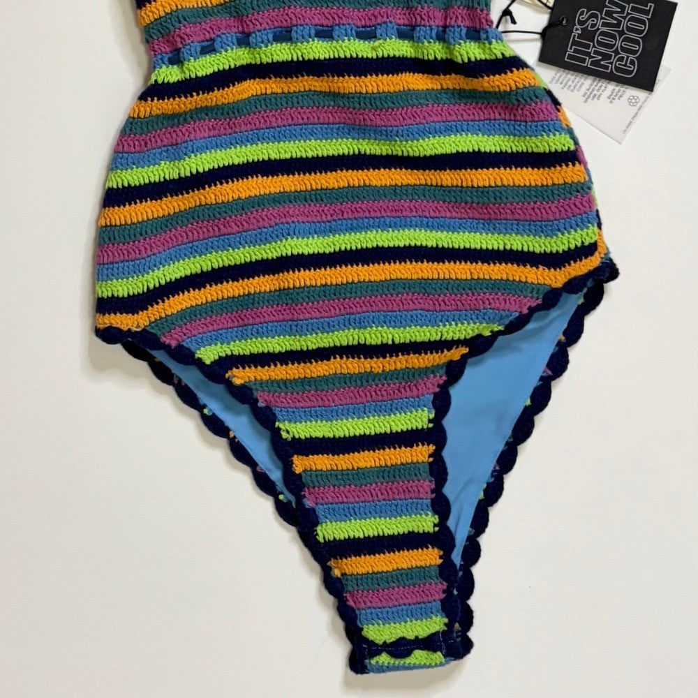 NWT!! FREE PEOPLE It's Now Cool the Crochet Tie One Piece Swimsuit Medium Large
