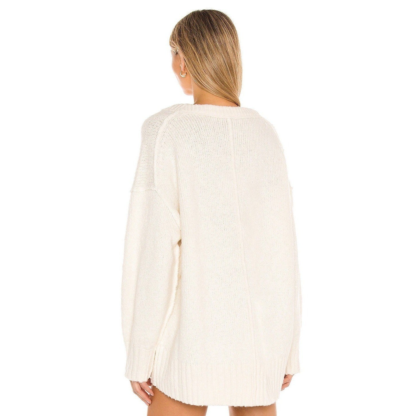 Revolve FREE PEOPLE Brookside Tunic Sweater Ivory Slouchy Solid Scoop Large