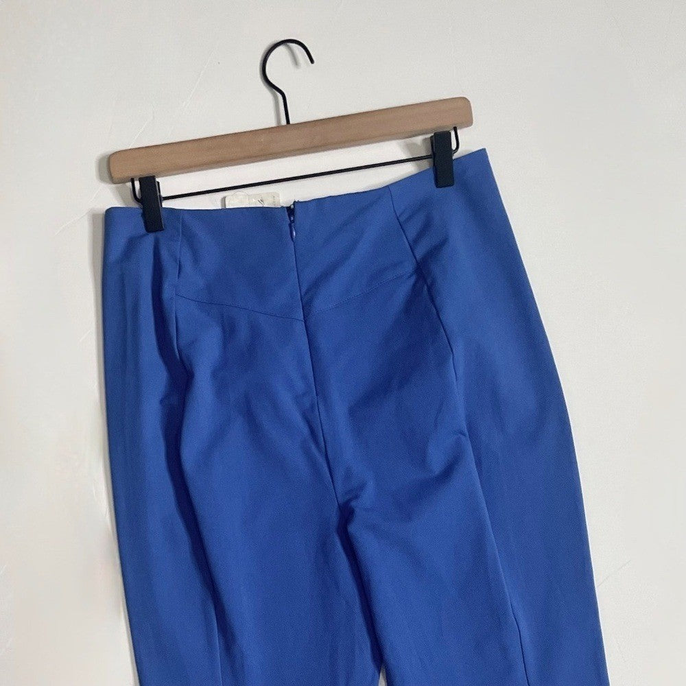 NWT! FREE PEOPLE Real Deal Split Flare Pants Blue High Rise Waist Stretch Medium