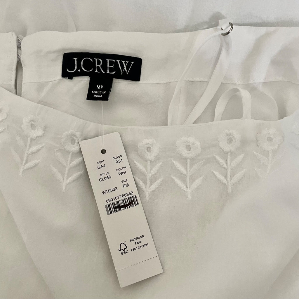 NWT!! J. CREW Sorrento Dress Cotton Voile Solid White Bridal Medium Petite MP