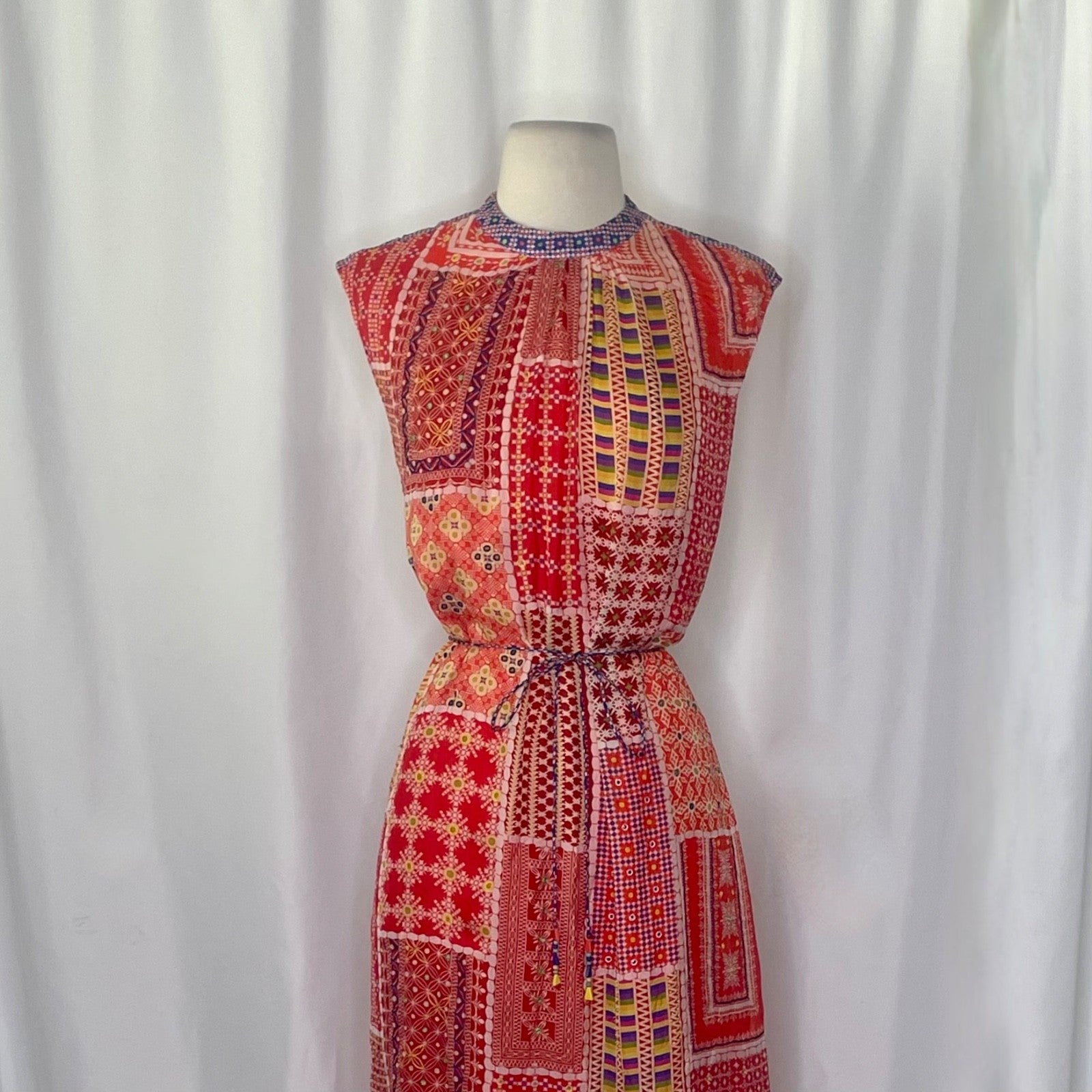 Anthropologie TANVI KEDIA Embroidered Beaded Sol Dress Maxi Bohemian Boho Small