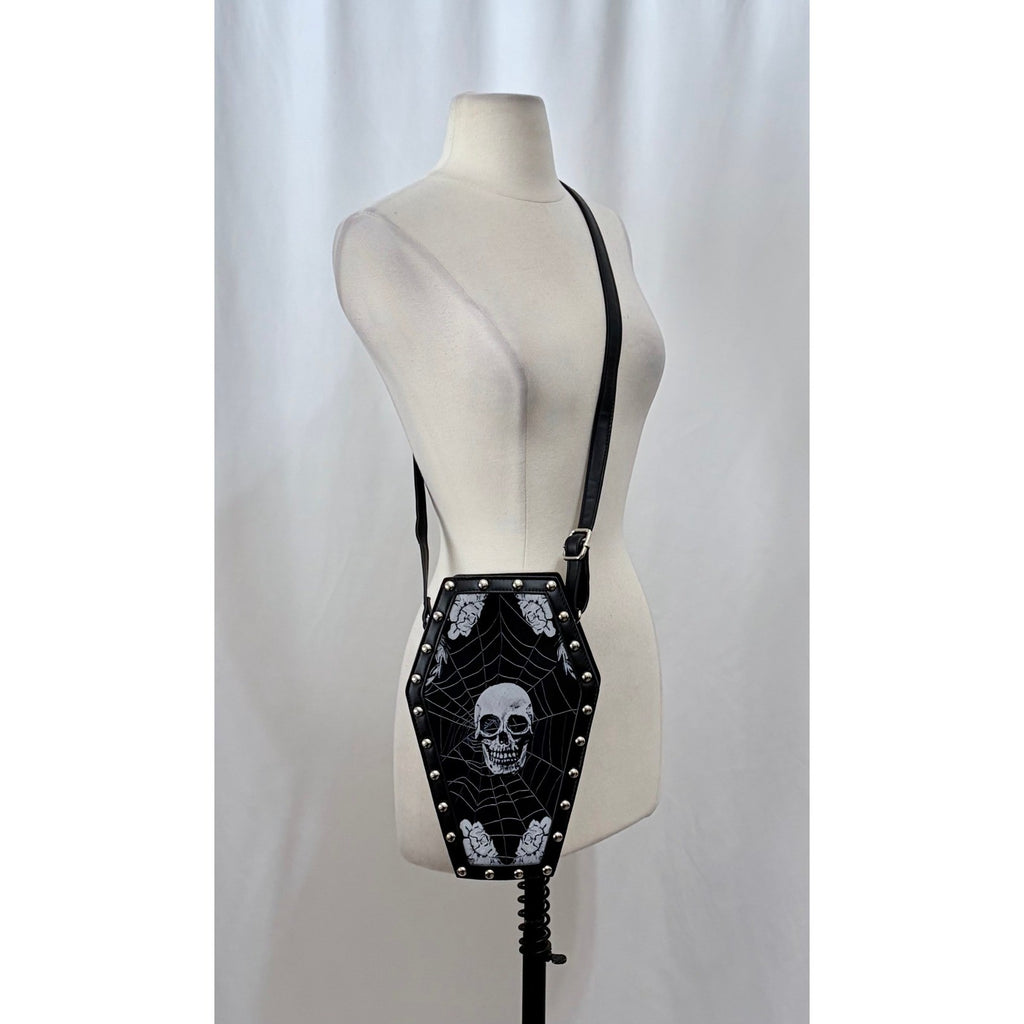 SCARLETON Studded Skull Bag Vegan Leather Punk Rock Rivet Shoulder Bag Gothic