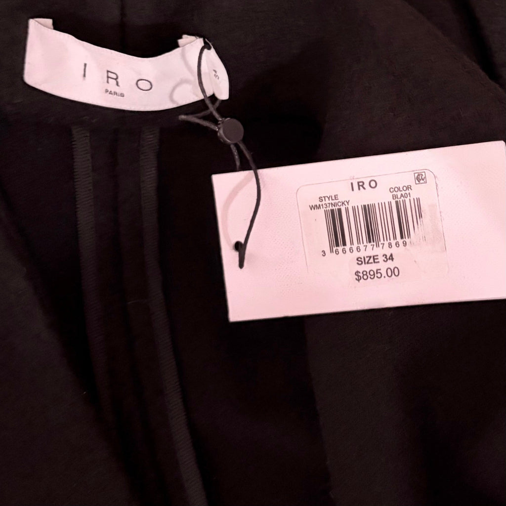 NWT!! IRO Nicky Wool Cashmere Blend Shawl Collar Long Sleeve Wrap Coat 34 XS