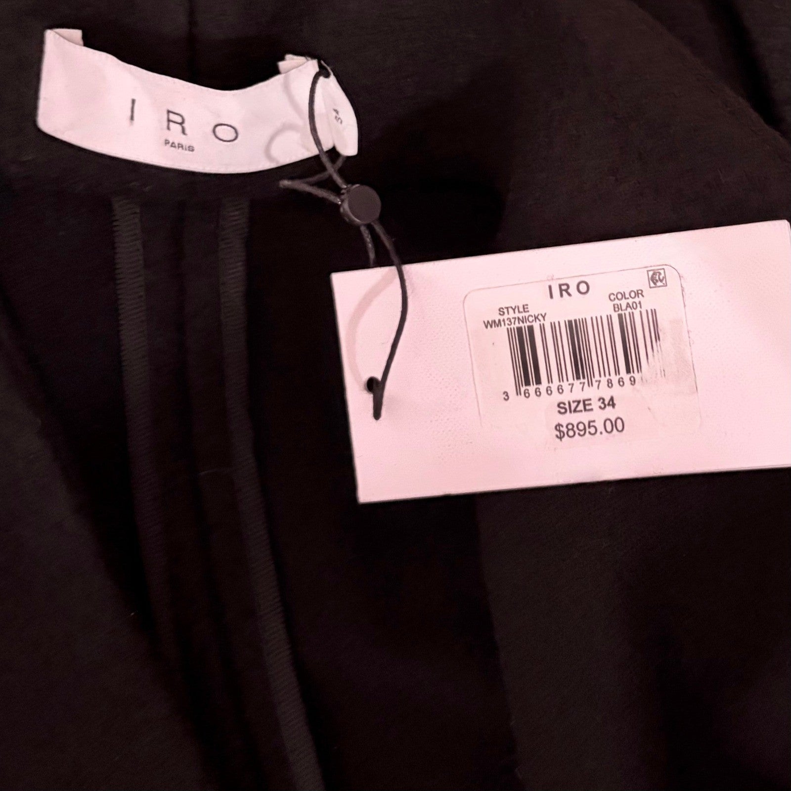 NWT!! IRO Nicky Wool Cashmere Blend Shawl Collar Long Sleeve Wrap Coat 34 XS