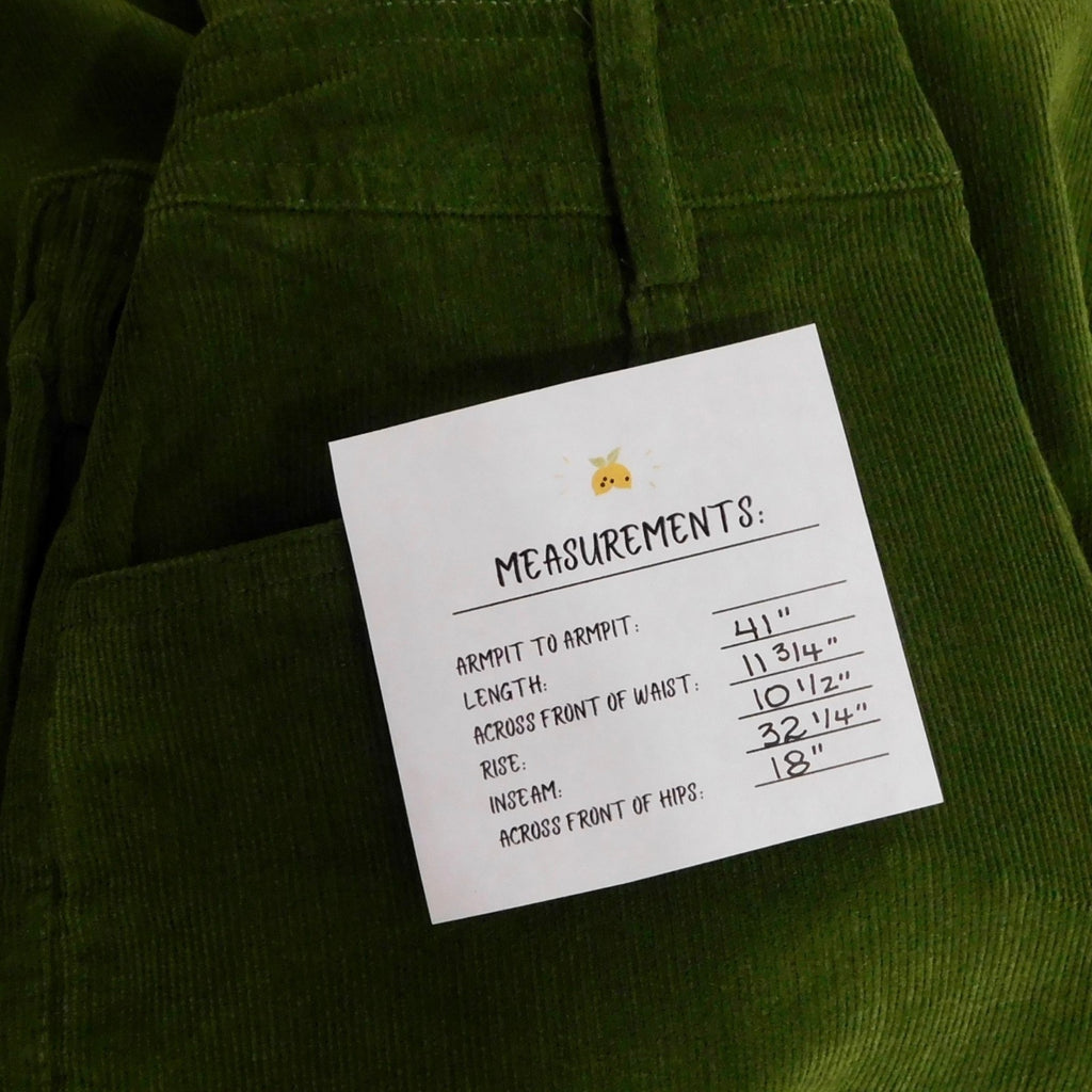 NWT!! WEWOREWHAT Elastic Back Corduroy Pants Basil Green Preppy Academia X-Small