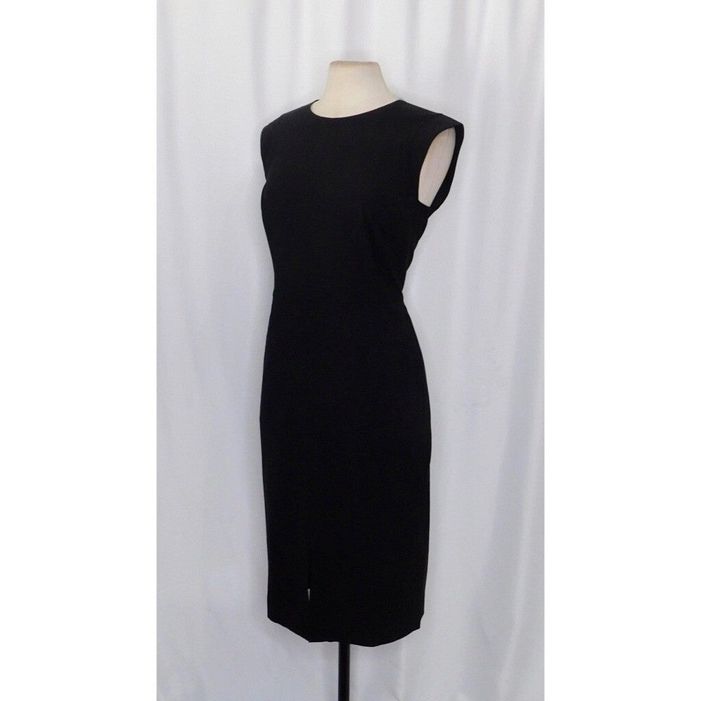 NWT!! J. CREW New Resume Tollegno Italian Wool Dress Solid Black Sheath Preppy 8