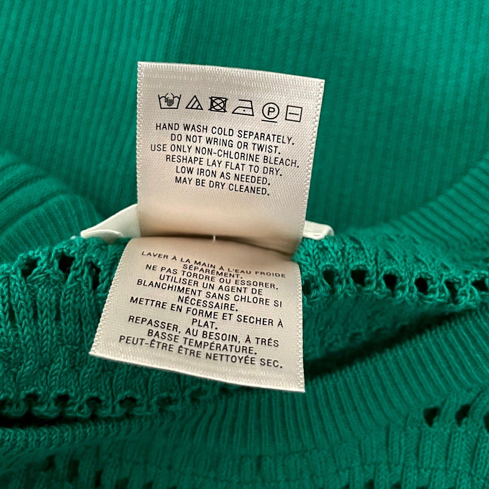 Anthropologie MAEVE Promenade Pointelle Knit Dress Solid Green Flirty X-Small