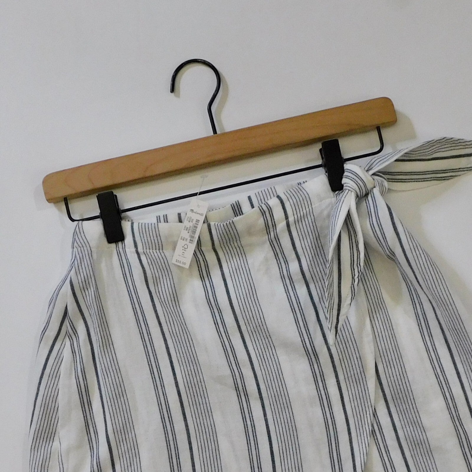 NWT!! MADEWELL Cover-Up Wrap Skirt Striped Tie Waist Beach Lighthouse XX-Small