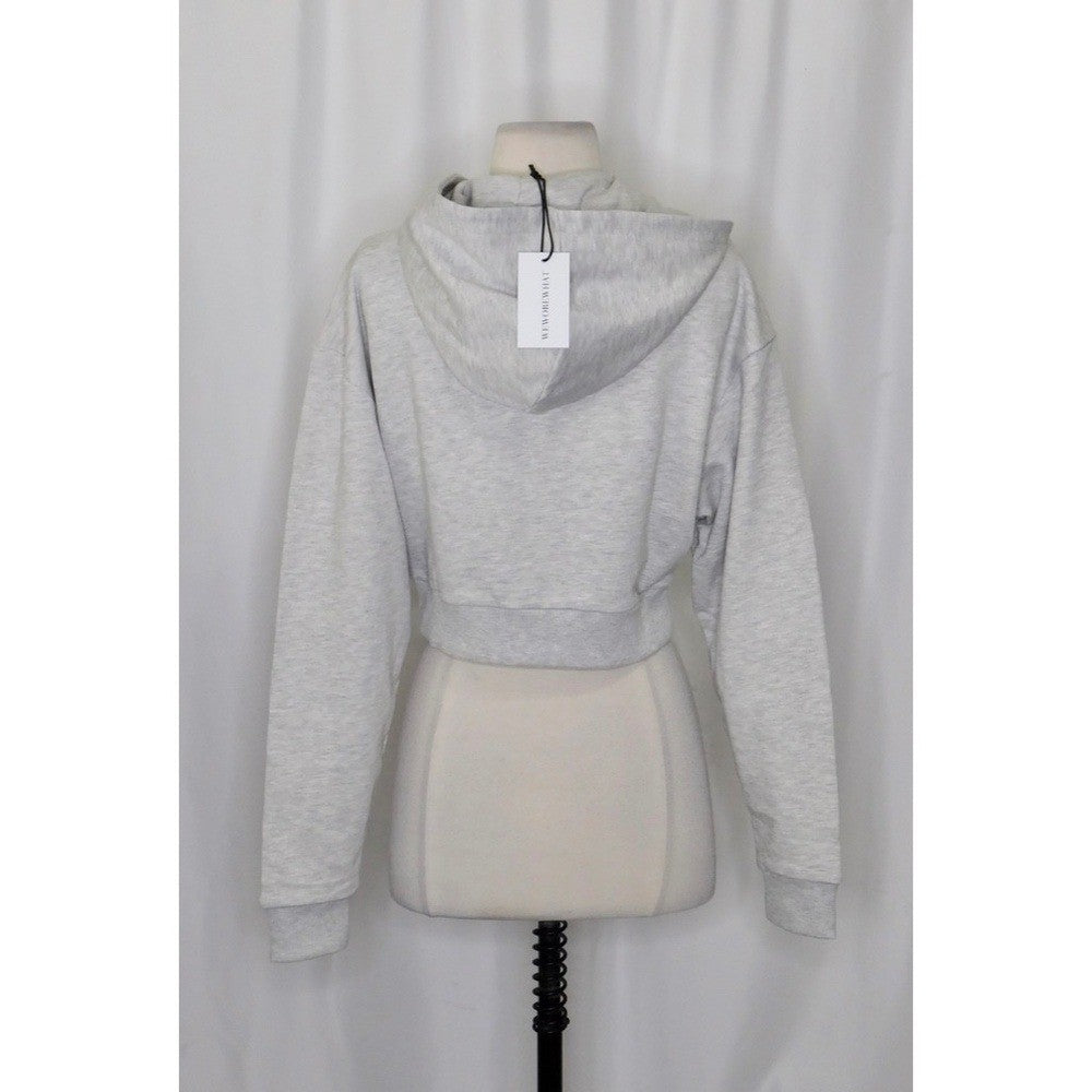 NWT!! WEWOREWHAT Half Zip Hoodie Heathered Gray Sweatshirt Hood Athleisure Small