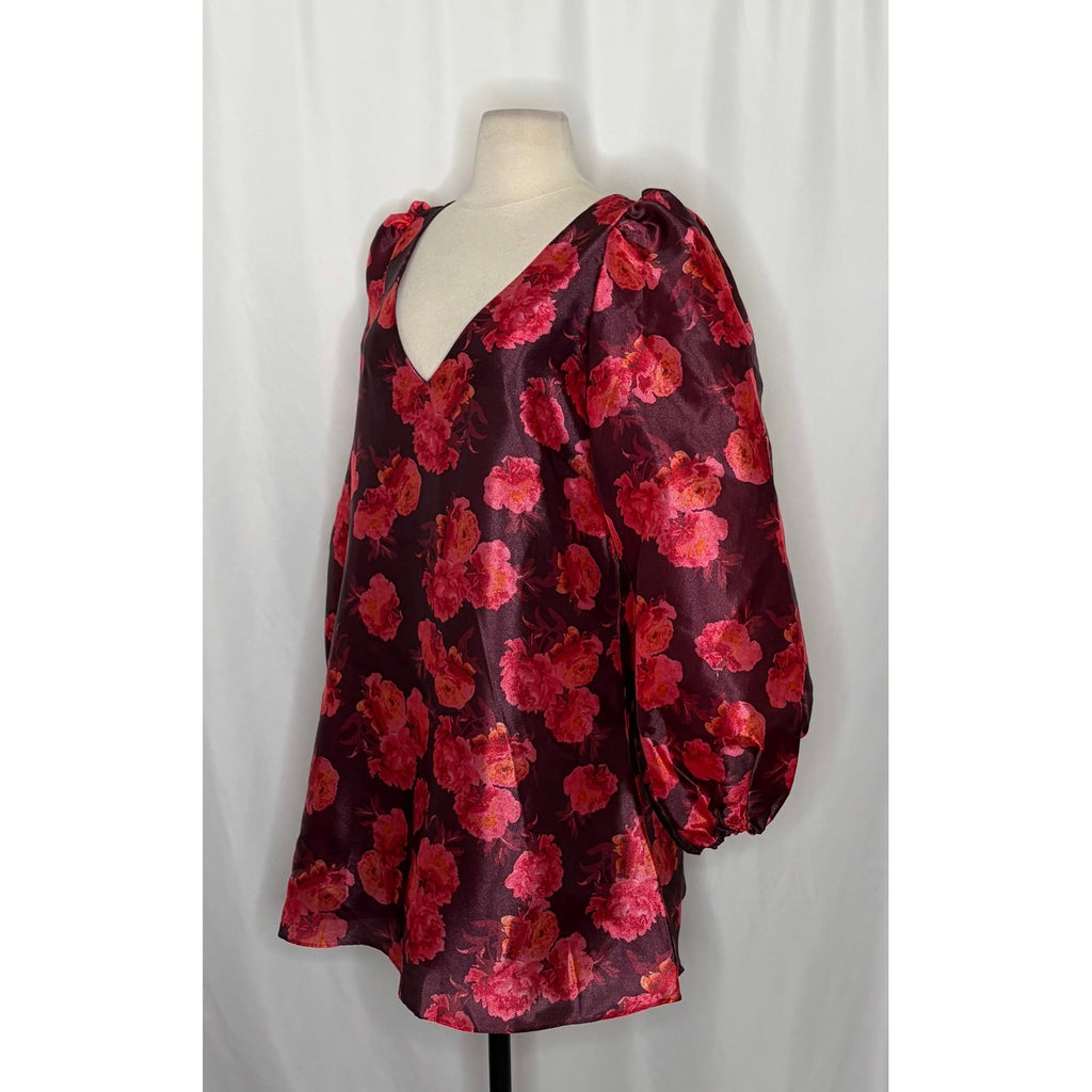 NWT!! Anthropologie BHLDN Aliana V Neck Floral Organza Mini Dress Large
