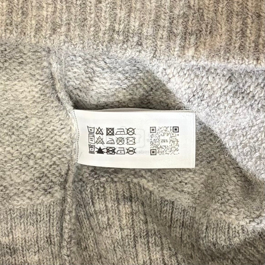 ZARA Jewel Embellished Gray Cropped Cardigan Sweater Knitwear Jewelled Large