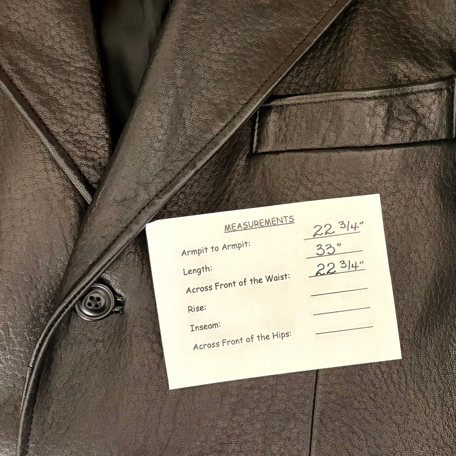 Vintage THE TERRITORY AHEAD Black Leather Jacket Blazer Solid X-Large Tall