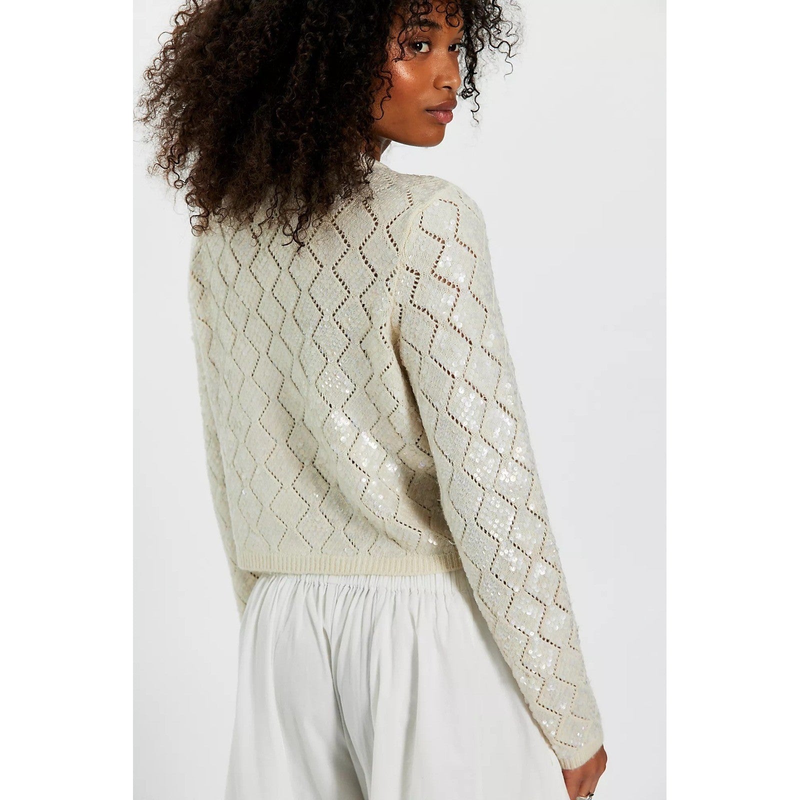 NWT!! Free People WE THE FREE Mermaid Cardi Cardigan Sweater Sequins Small