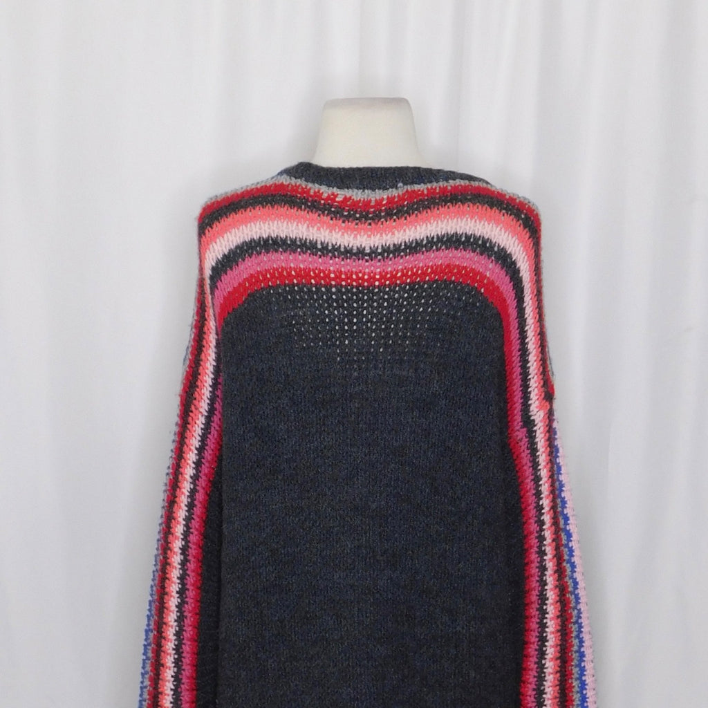 XIRENA Teton Aprés Ski Sweater Alpaca Gray Colorful Stripes Sporty Apres X-Small