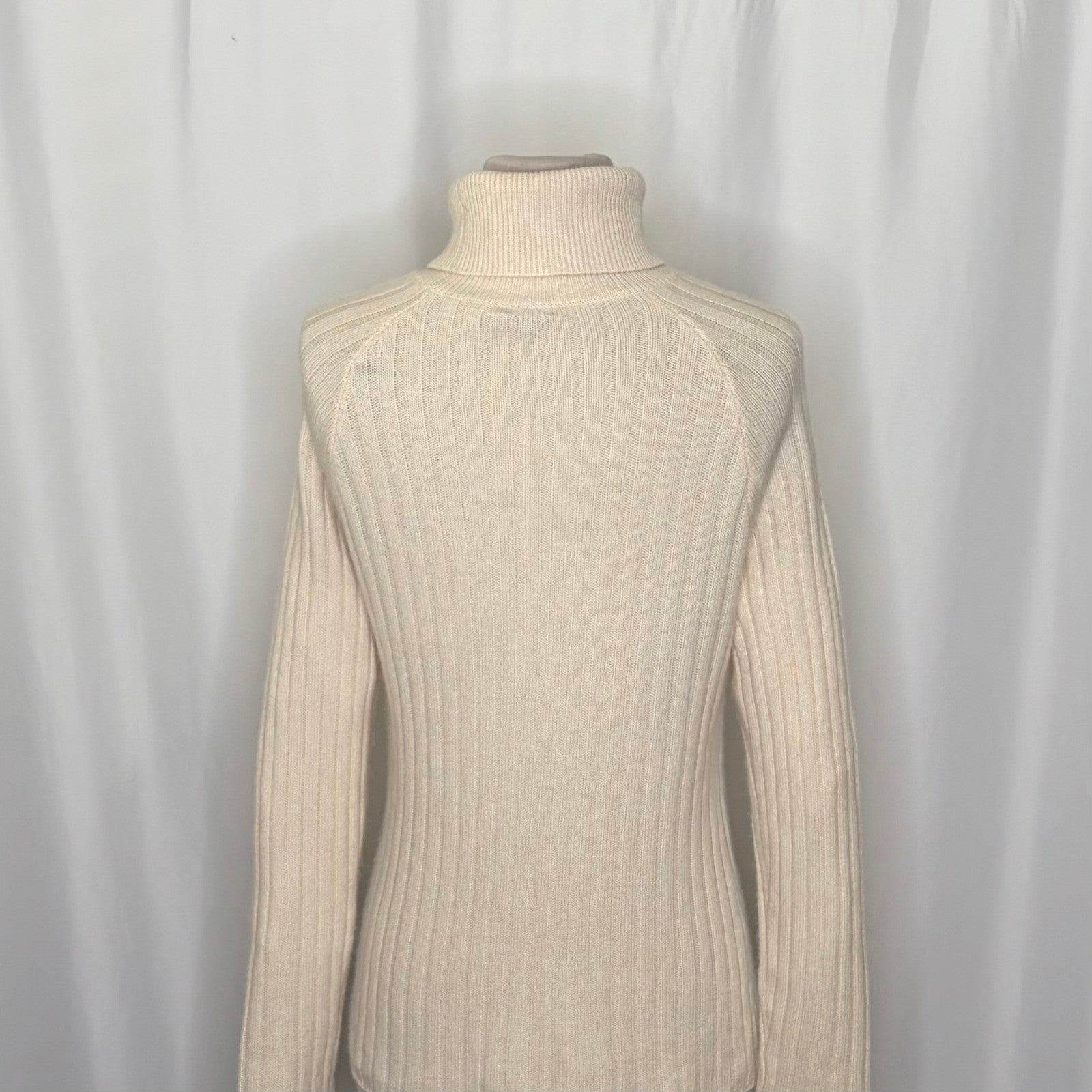 J. MCLAUGHLIN Lunet Cashmere Wool Turtleneck Sweater Pullover Buttons Small