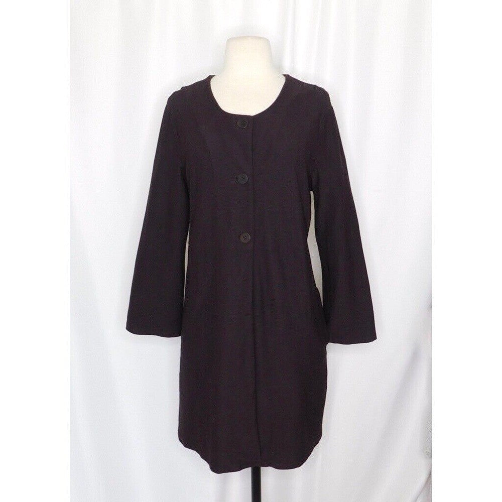 EILEEN FISHER Brown Knit Duster Cardigan Sweater Blazer Lagenlook Small