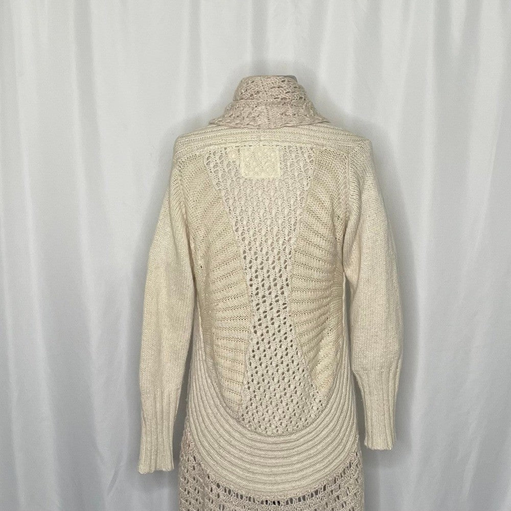 Anthropologie ANGEL OF THE NORTH Crochet Knit Cardigan Sweater Medium Petite MP