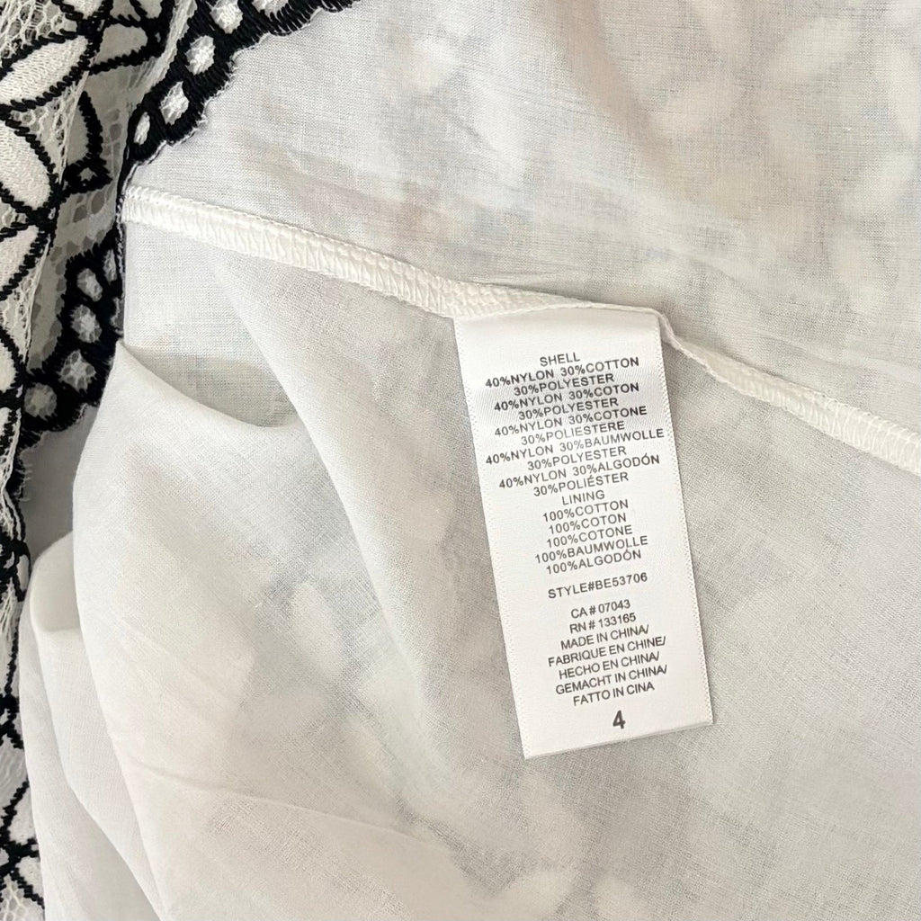 Anthropologie ERI + ALI Ninetta Lace Dress Halter Neck Black White Lacey Size 4