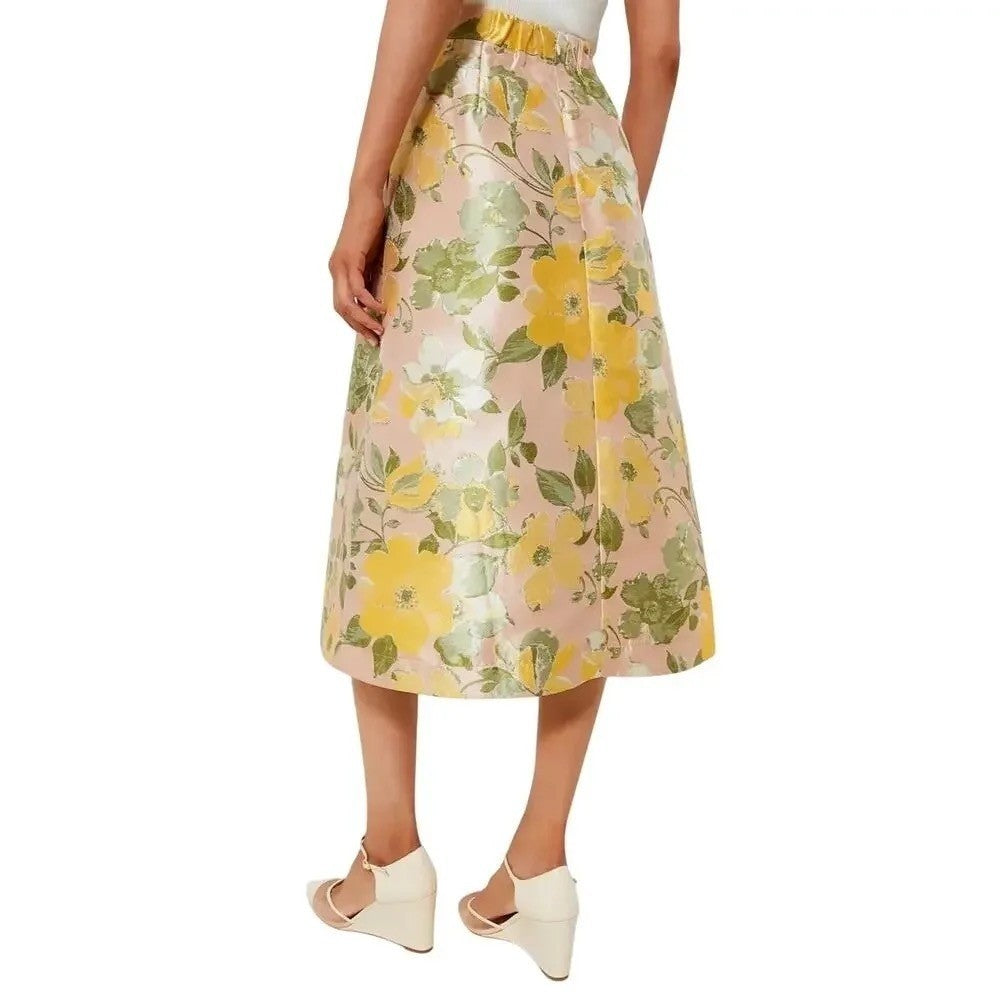 NWT! Tuckernuck POMANDER PLACE Floral Lotus Jacquard Adalyn Midi Skirt X-Large