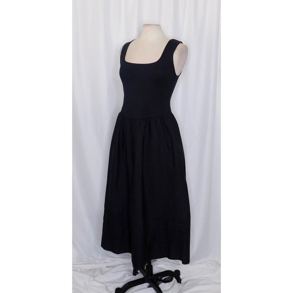 NWT!! J. CREW Black Drop-Waist Mixy Dress Tank Midi Dropwaist XST X-Small Tall