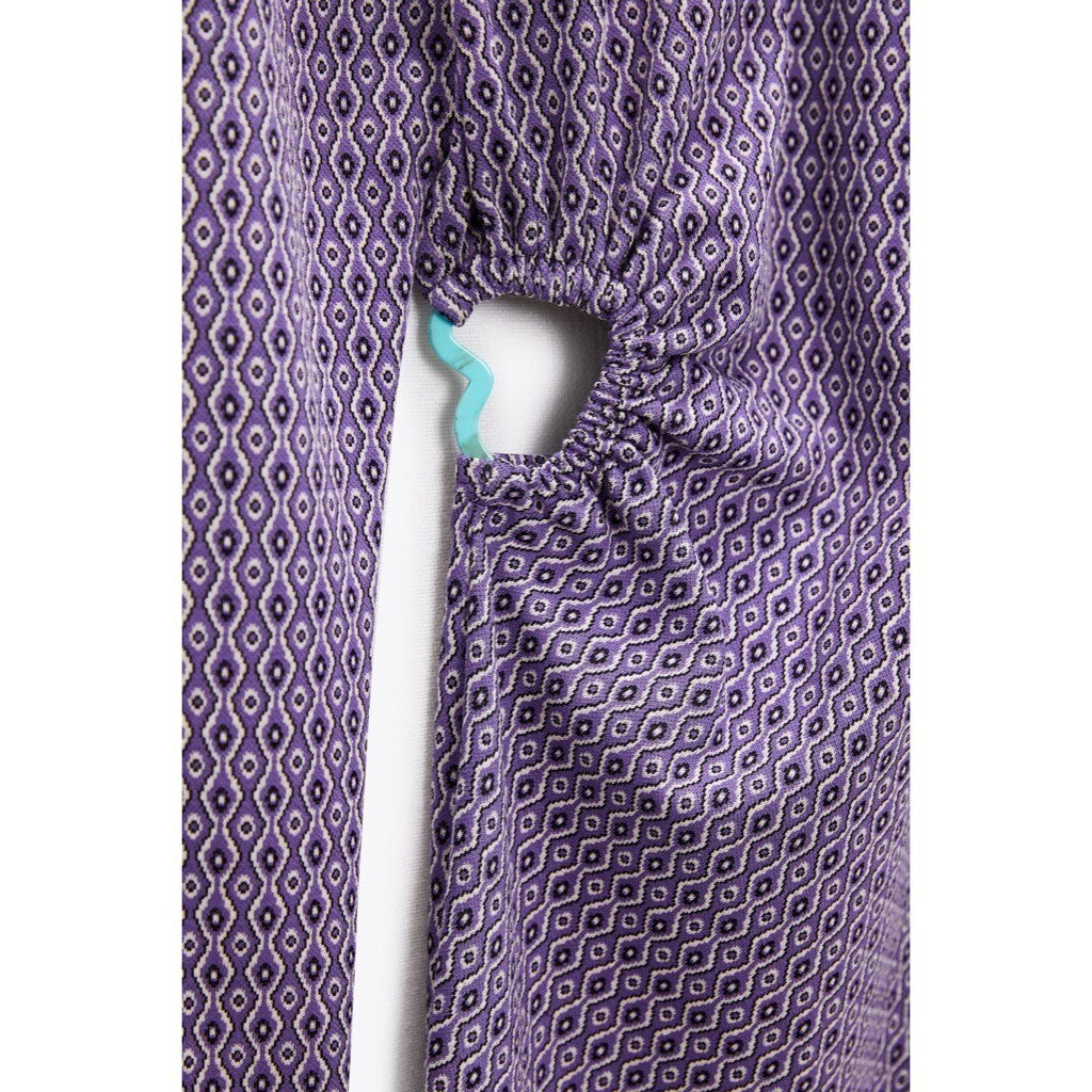 ZARA Lilac Jacquard Open Back Mini Dress Heart Detail Retro Knit Purple Small