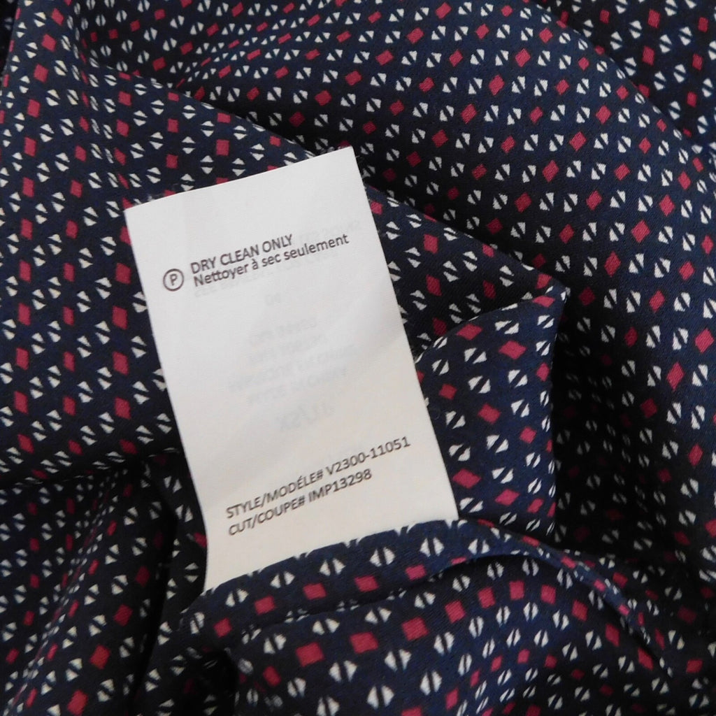 VINCE Mini-Geo Print Silk Blouse Top Mini Geo Geometric Print V Neck X-Small
