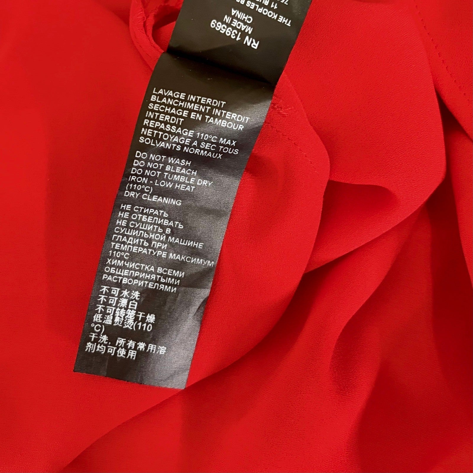 NWT!! THE KOOPLES Red Crepe Lace Shirt Blouse Buttondown Valentine Solid X-Small
