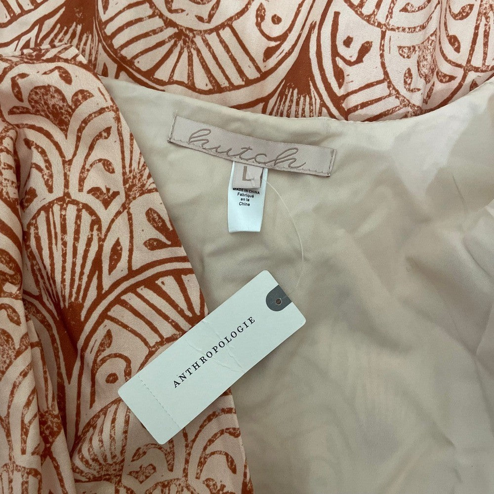 NWT!! Anthropologie HUTCH V-Neck Tiered Wrap Dress Geometric Blockprint Large