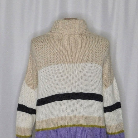 Anthropologie ALDOMARTINS Striped Turtleneck Sweater Aldo Martins Wool Small