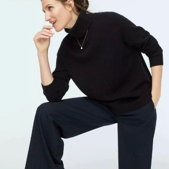 J. CREW Turtleneck Sweater Supersoft Yarn Solid Black Wool Alpaca Knit X-Small
