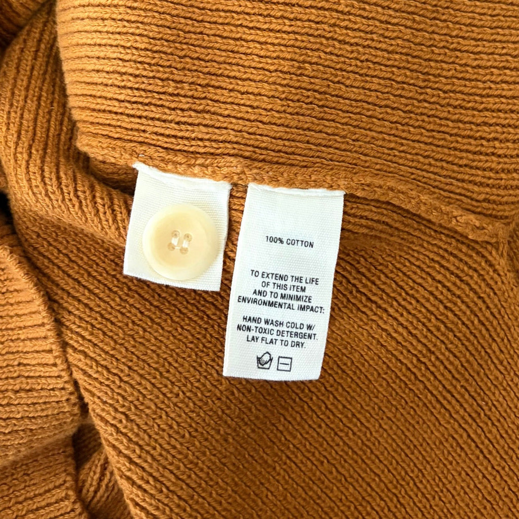 ALEX MILL Jo Ribbed Cardigan Sweater Caramel Brown Buttons Pockets Medium