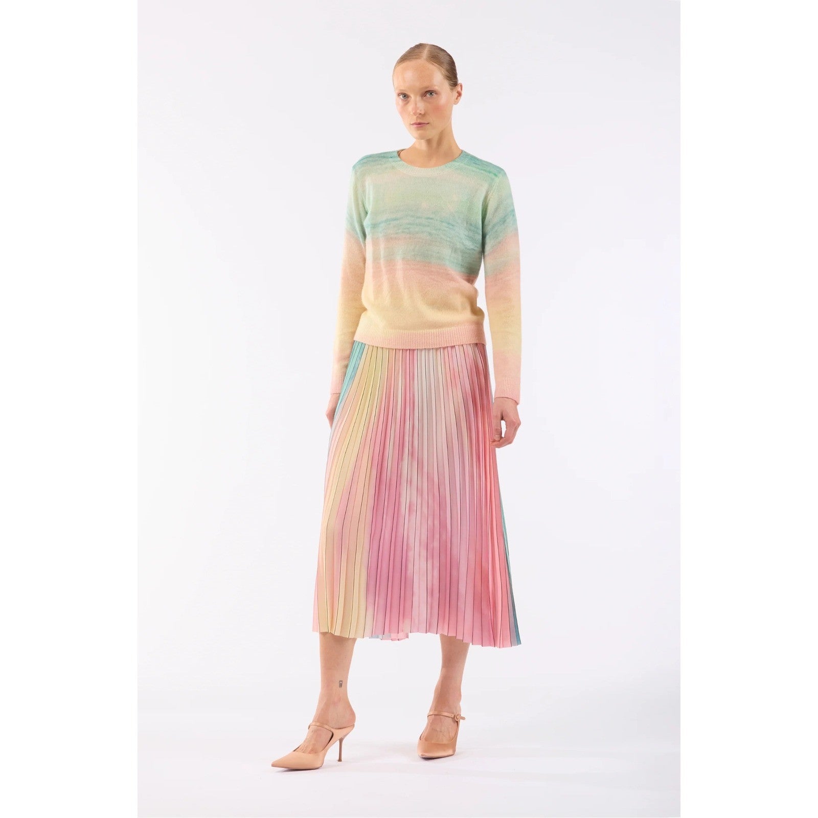 LE SUPERBE Sparkling Surf Jumper Sweater Cashmere Wool Sunset Ombré X-Small