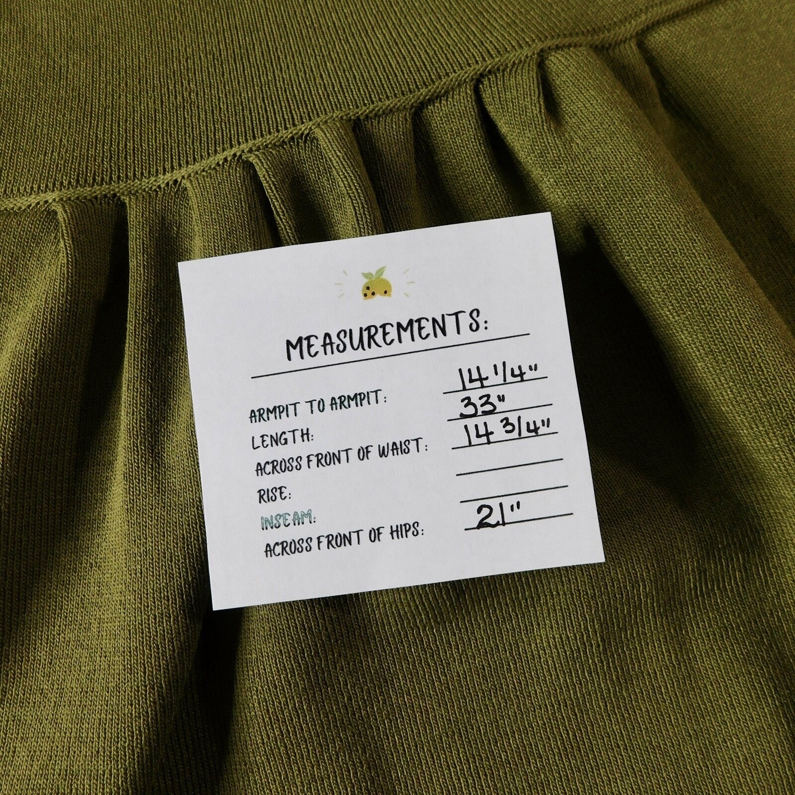 ZARA Squared Mini Babydoll Dress Puff Sleeves Solid Olive Green Knit Small