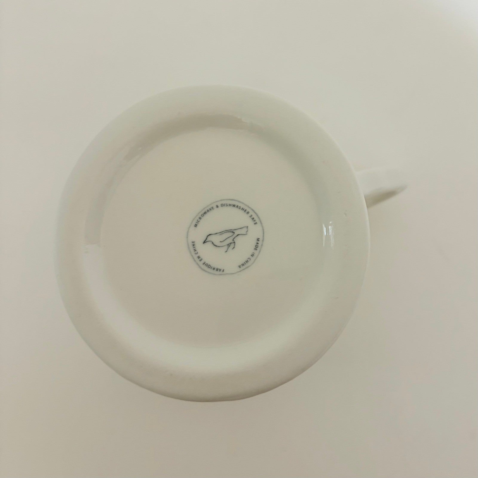 ANTHROPOLOGIE Letter "M" Monogram Mug White Minimalist Coffee Tea Farmhouse M