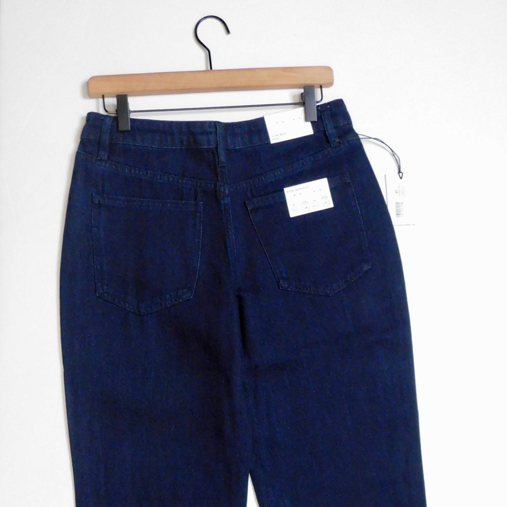 NWT!! WEWOREWHAT Low Rise Dad Jeans Dark Wash Blue Raw Hems Denim Casual Size 27