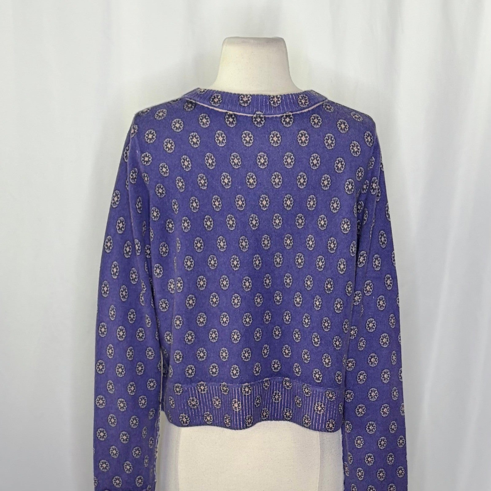 NWT!! FREE PEOPLE Nocturnal Patterned Cardigan Sweater Cardi Floral Large