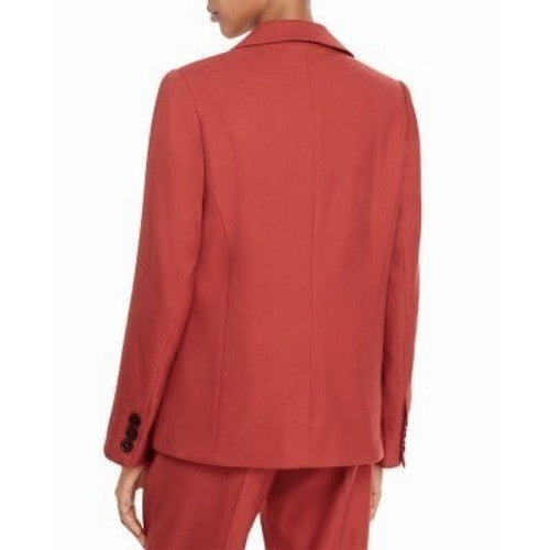 ANINE BING Becky Blazer Rust Double Breasted Pockets Boxy Business Solid Small