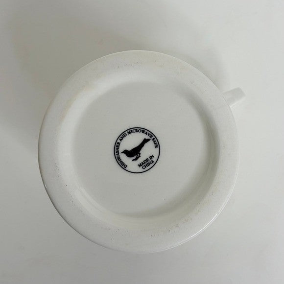 ANTHROPOLOGIE Letter "H" Monogram Mug White Minimalist Coffee Tea Farmhouse H