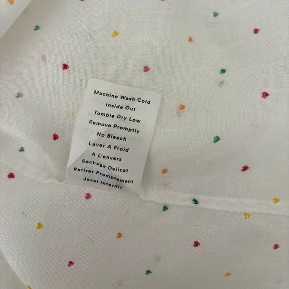 GRAYSON The Hero Linen Heart Print Buttondown Shirt Top Hearts Size 01 X-Small