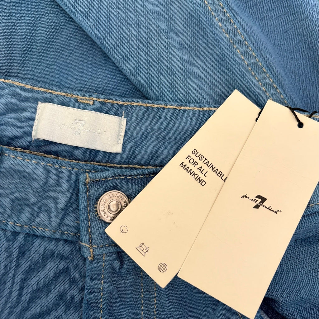 NWT!! 7 FOR ALL MANKIND Balloon Distressed Denim Jeans Tapered Blue Size 26