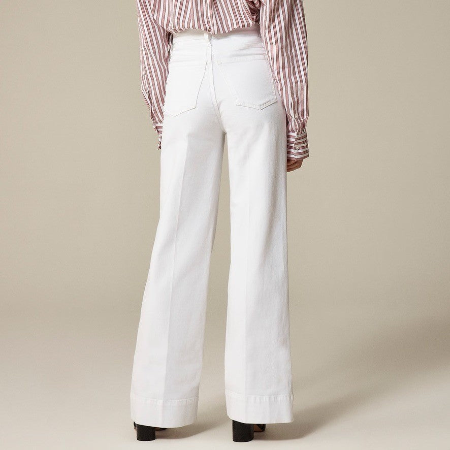 NWT!! J. CREW New High-Rise Denim Trouser Jeans White '96 Wide Leg Retro Size 32