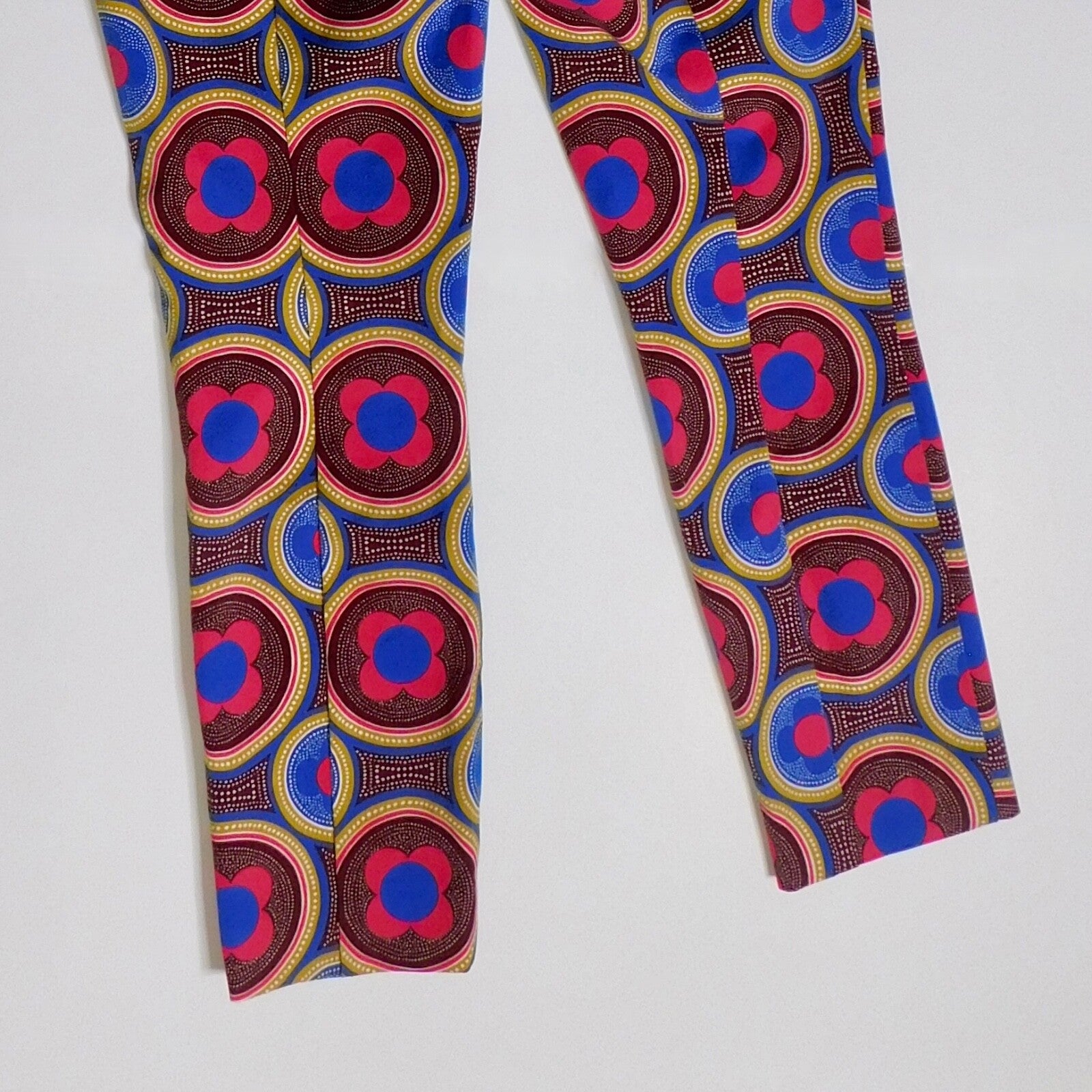 ANTHROPOLOGIE The Slim Trousers Pants Retro Floral Cropped Bright Size 4