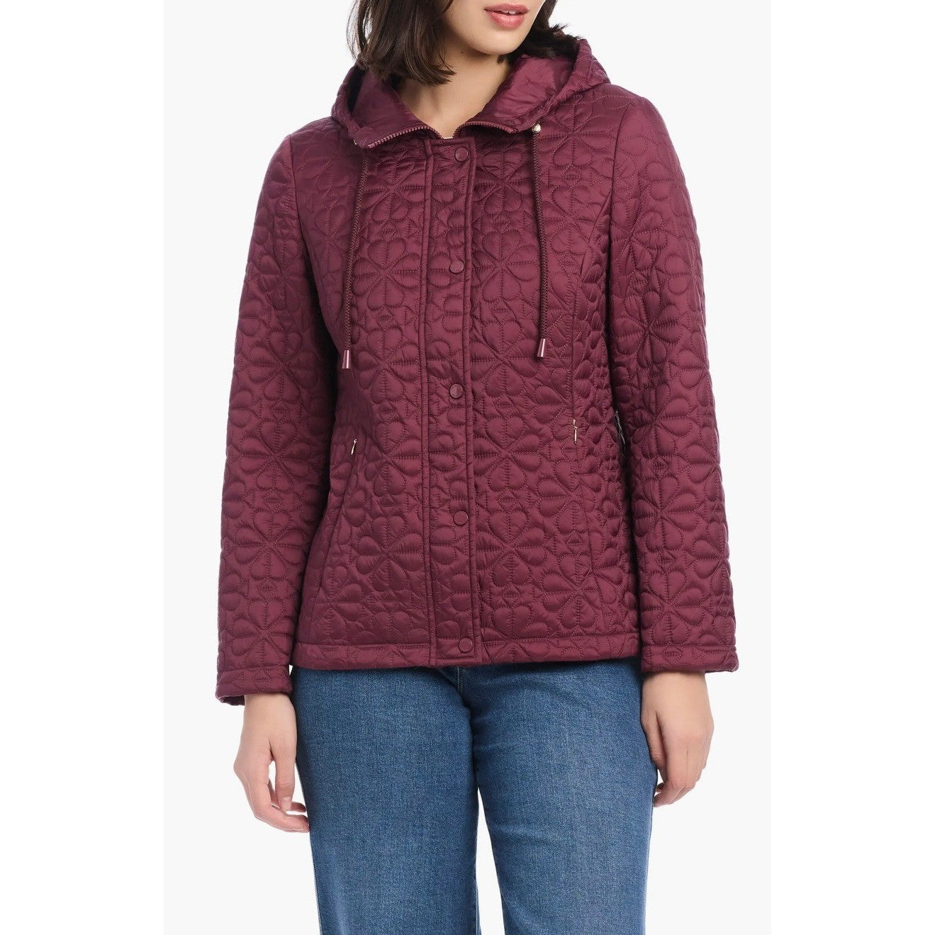 NWT!! KATE SPADE New York Water Resistant Hooded Floral Quilted Jacket X-Large
