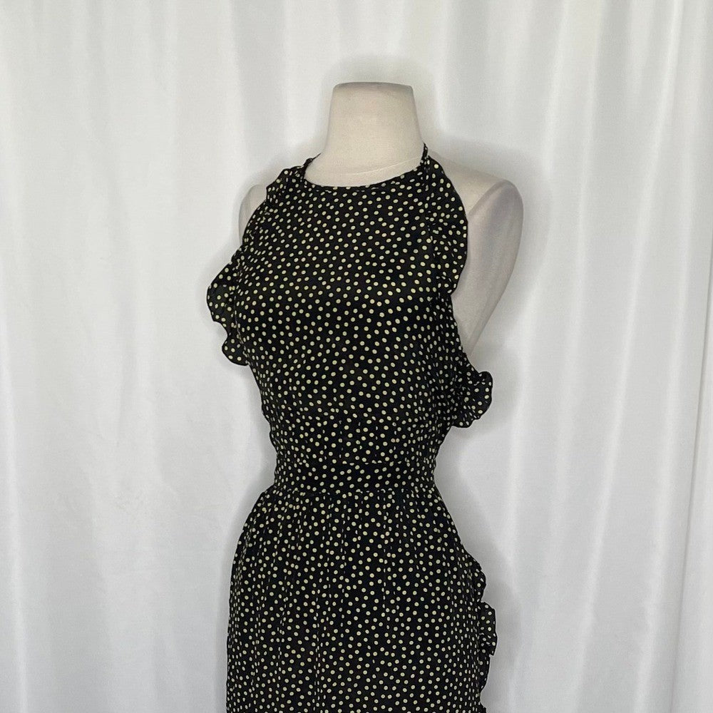 SEE BY CHLOÉ Georgette Silk Halter Neck Ruffled Dress Midi Size 40 / US Size 8