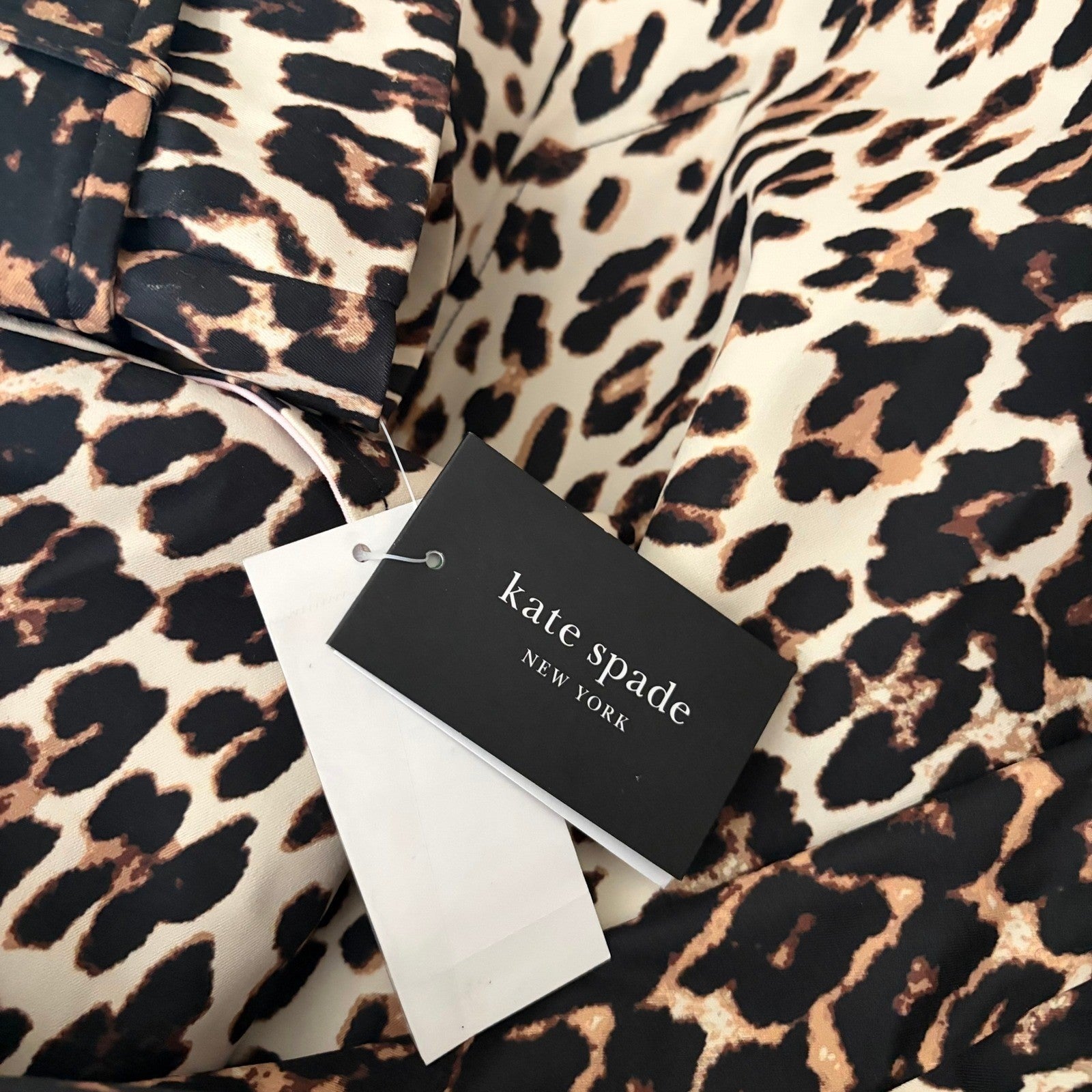 NWT!! KATE SPADE New York Leopard Belted Longline Double Breasted Trench Coat XL