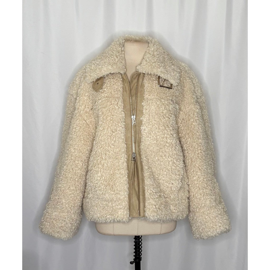 NWT!! FREE PEOPLE Jolie Teddy Coat Faux Fur Oversized Bohemian Outdoors Medium