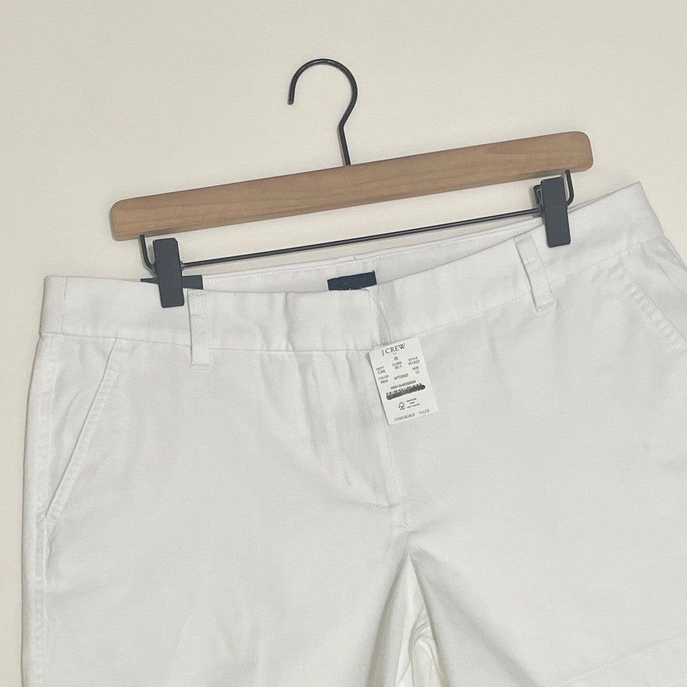 NWT!! J. CREW Factory 5" Classic Chino Shorts Solid White Pockets Preppy 12