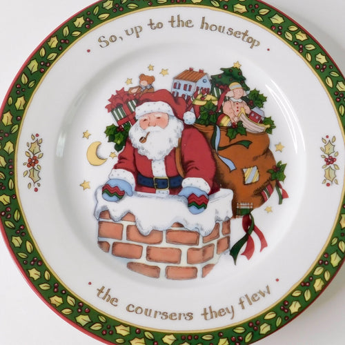 A CHRISTMAS STORY Susan Winget Salad Dessert Plate 8.25" Santa Up On the House